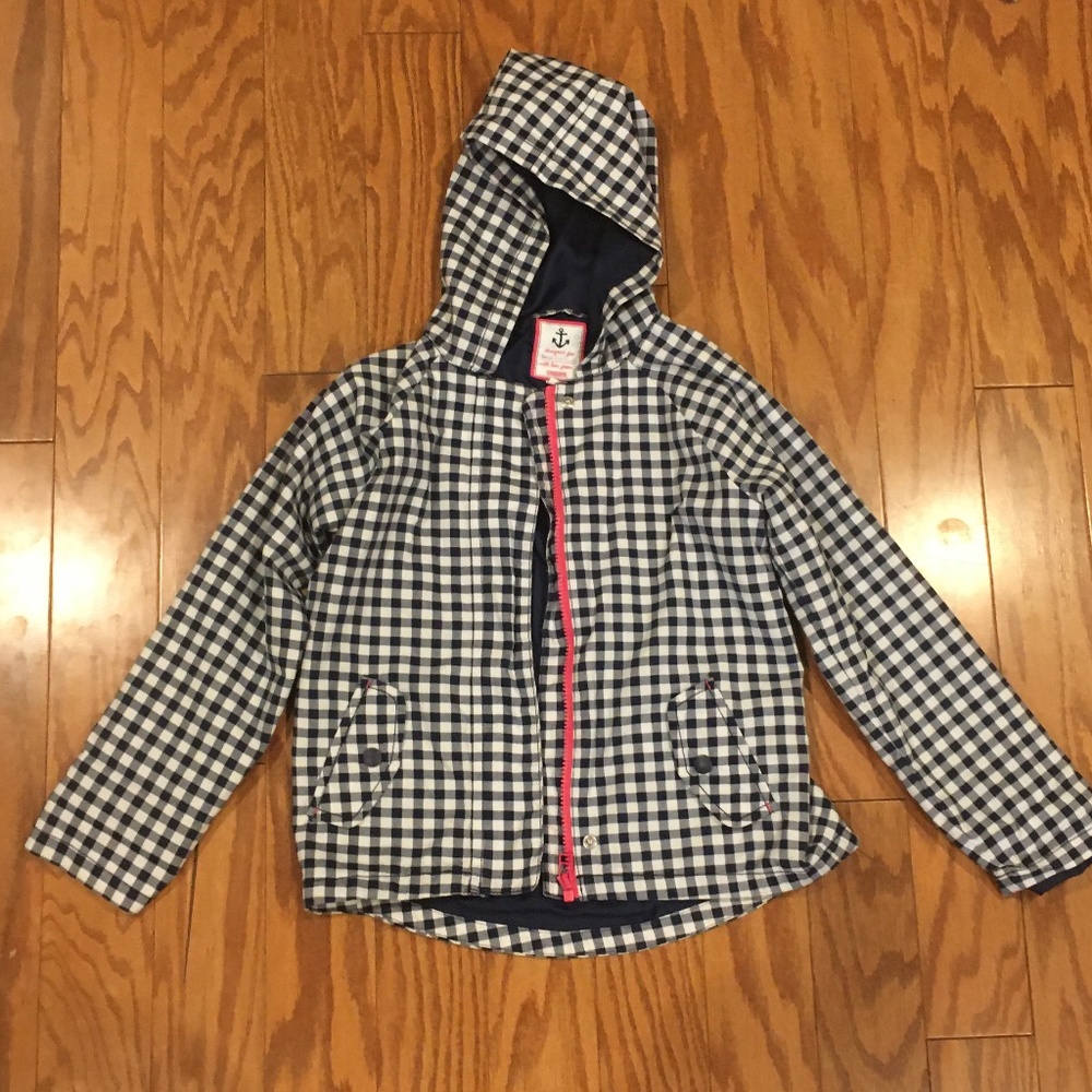 Checkered rain jacket